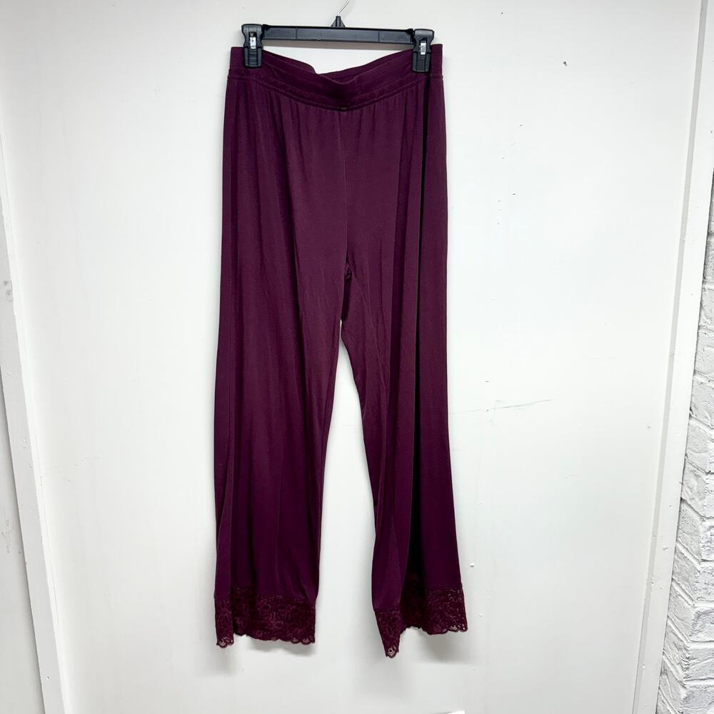 Soft Surroundings Womens Purple Lace Flowy Flared Bottom Pants Size‎ Small